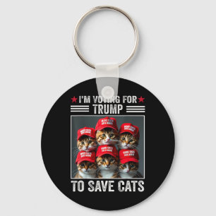 Llavero Estoy votando por Trump para salvar a los gatos qu