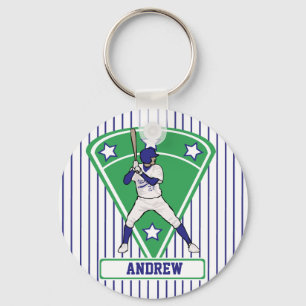 Llavero Estrella azul de la batería de béisbol personaliza