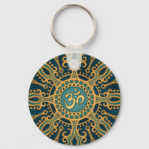 Llavero Estrella azul de oro de Aum