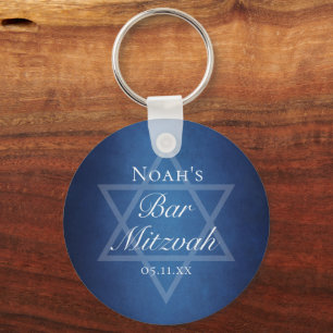 Llavero Estrella azul moderna de David Bar formal Mitzvah