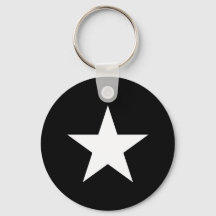 Estrella - Blanco Negro - Emo - Keychain