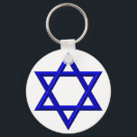 Llavero Estrella de David<br><div class="desc">Estrella de David - Disponible en azul u oro. Puede agregar sus propias palabras,  imágenes y/o cambiar el color de fondo utilizando las excelentes herramientas de personalización de Zazzle. Esta imagen está disponible en docenas de otros productos también.</div>