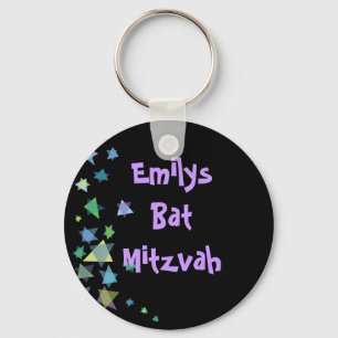Llavero Estrella de David Black Key Chain Bar Bat Mitzvah