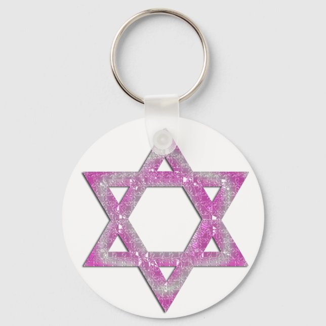 Llavero Estrella de David con joyas púrpura (Anverso)