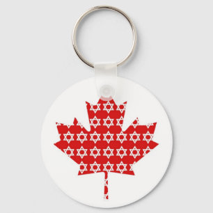 Llavero Estrella de David Maple Leaf Bandera Canadiense, R