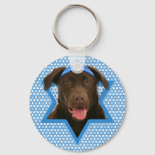 Llavero Estrella de Jánuca de David - chocolate Labrador