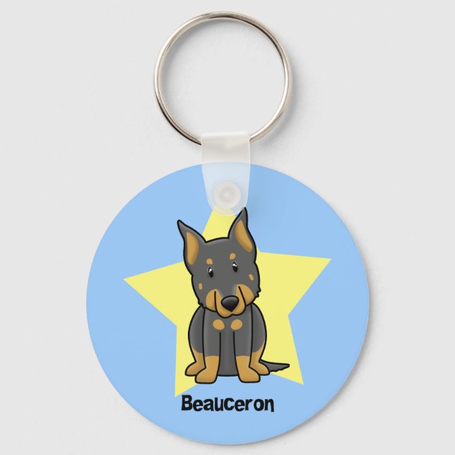 Llavero Estrella de Kawaii Beauceron (Anverso)