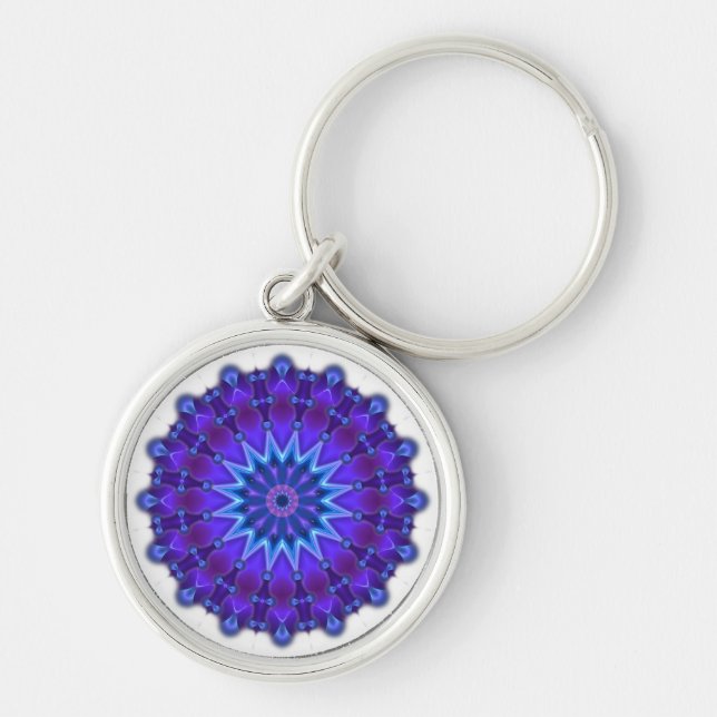 Llavero Estrella de Mandala en azul (Frente)