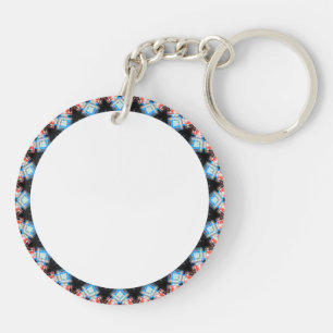 Llavero Estrella de Mandala negra, azul y roja