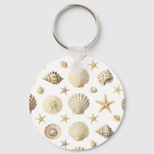 Llavero Estrella de mar de conchas de mar costeras Patrón 