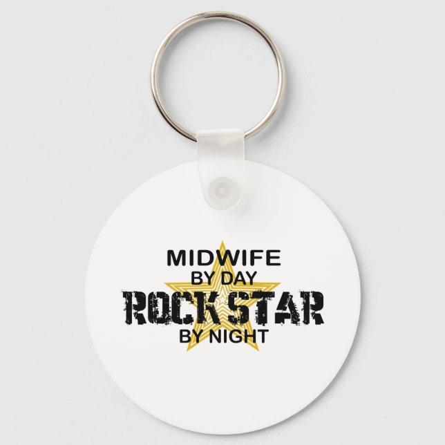 Llavero Estrella de rock de comadrona por noche (Anverso)