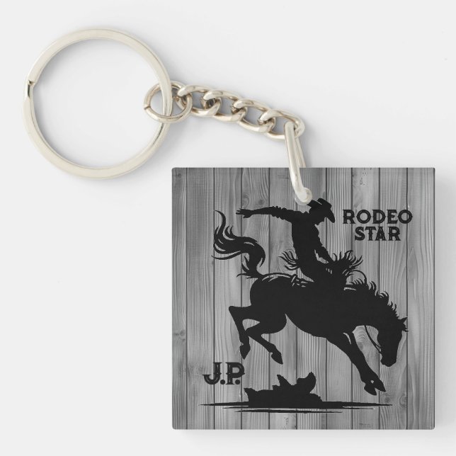 Llavero Estrella de Rodeo Personalizada (Frente)