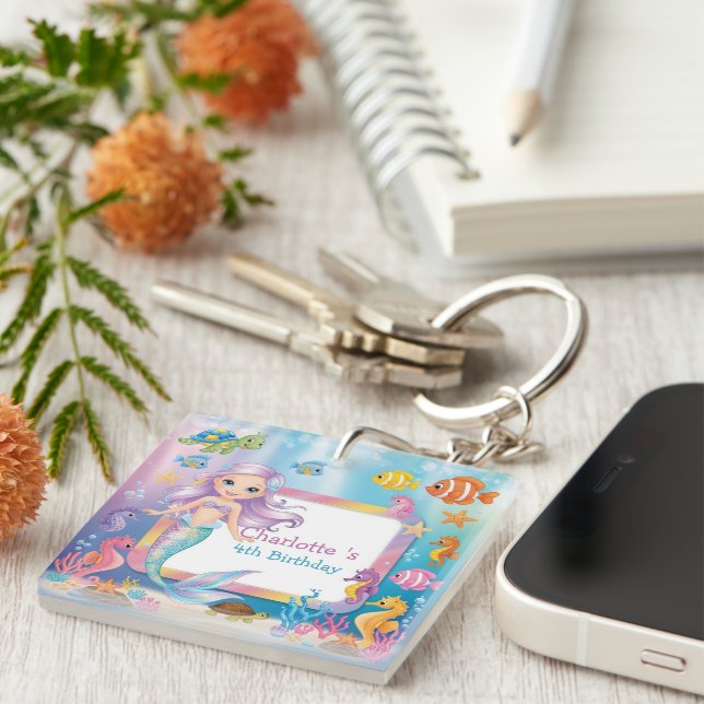 Llavero Estrella de tortuga de sirena de arcoiris (Frente Derecha)