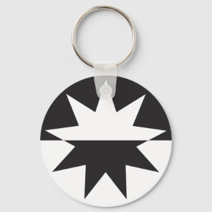 Llavero Estrella del Deco Blanco Negro