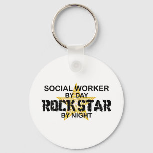 Llavero Estrella del rock del asistente social por noche