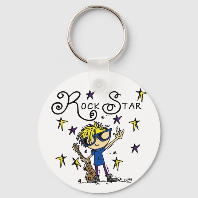 Llavero Estrella del rock rubia del muchacho (Anverso)