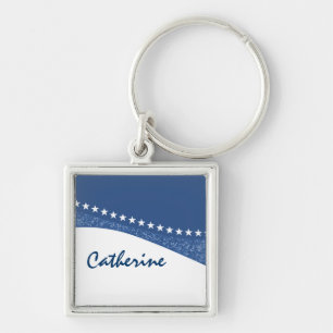 Llavero Estrella deslumbrante azul Curva Keychain Premium
