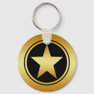 LLAVERO ESTRELLA ENMARCADA ORO