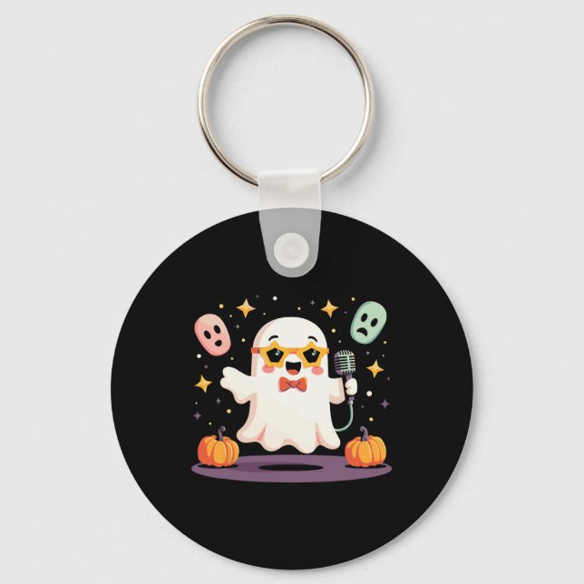 Llavero Estrella fantasma de Halloween con micrófono (Anverso)