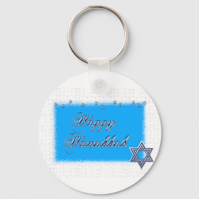 Llavero estrella feliz de hanukkah (Anverso)