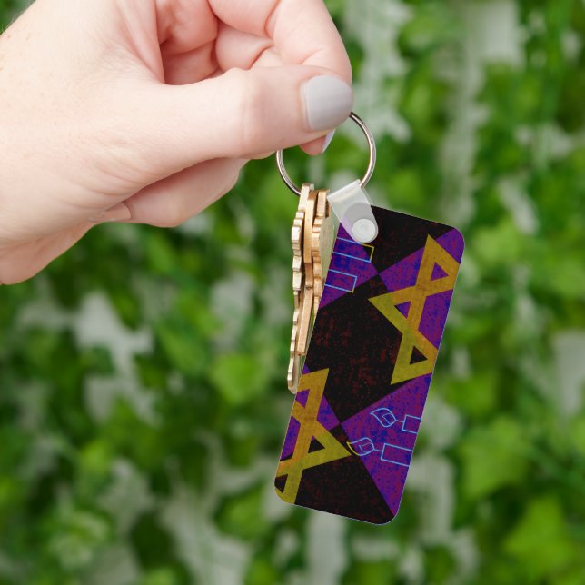 Llavero Estrella feliz de Hanukkah de David menorah de Sli (Mano)