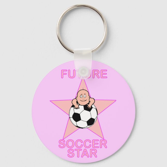 Llavero Estrella futbolística pura rosa (Anverso)
