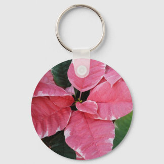 Llavero Estrella plateada de mármol Poinsettias Flor de va