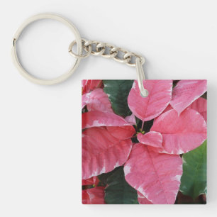 Llavero Estrella plateada de mármol Poinsettias Flor de va