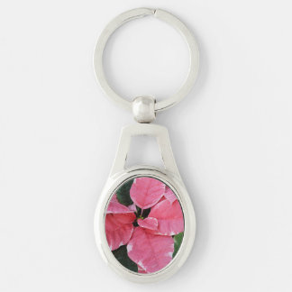 Llavero Estrella plateada de mármol Poinsettias Flor de va
