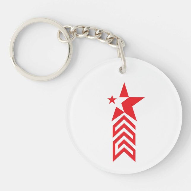 Llavero Estrella Roja con Flechas de Chevron (Frente)