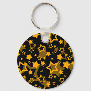 Llavero Estrellas Amarillas Doradas Diseño Brillante 