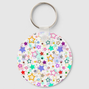 Llavero Estrellas Coloridas Blancas 