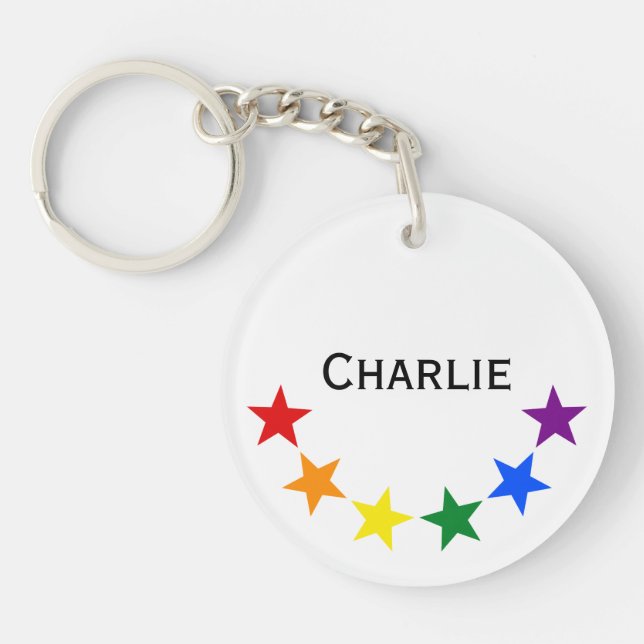 Llavero ESTRELLAS DE LA BANDERA DE RAINBOW II + tus ideas (Frente)
