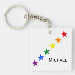 Llavero ESTRELLAS DE LA BANDERA DE RAINBOW + tus ideas