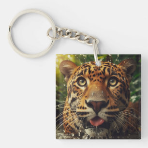 Llavero Estrellas de leopardo mientras agita agua en la ju