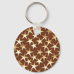 Llavero Estrellas de oro en marrón chocolate