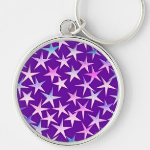 Llavero Estrellas satinadas, lavanda en morado