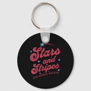 Llavero Estrellas y barras lindas y feminista de derechos