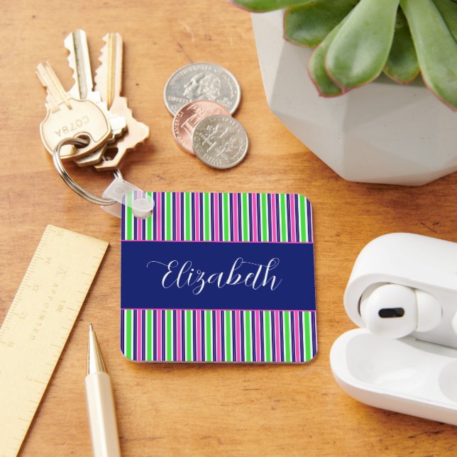 Llavero Estribos azules de la marina verde rosada preferen (Escritorio )