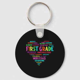 Llavero Estudiante de equipo de primer grado de Heart Tee 
