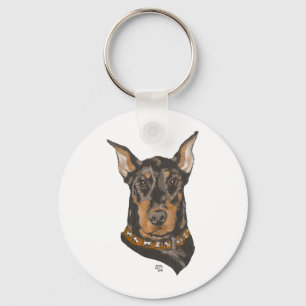Llavero Estudio de cabeza de Doberman Pinscher