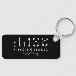 Llavero Estudio de Tatuajes Piercing Elegante Negro