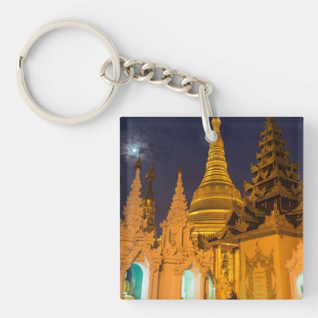 Llavero Estupa Dorada Y Templos (Frente)