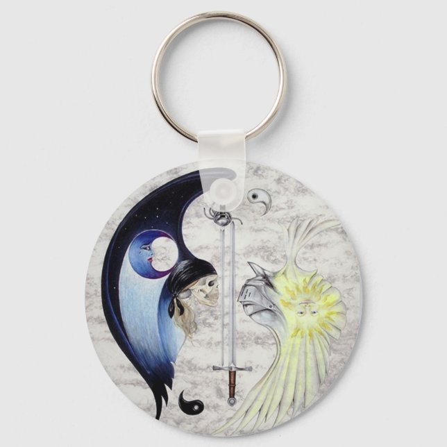 Llavero Eternal Zen Swordsman Yin y Yang Keychain (Anverso)