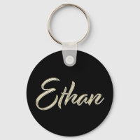 Ethan Nombre whitegold Button Schlüsselanhänger