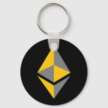 Ethereum ETH Gray & Gold Logo | Cadena clave básic