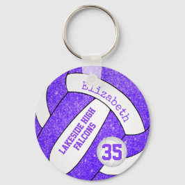 Llavero etiqueta de bolso de voleibol blanco púrpura con n