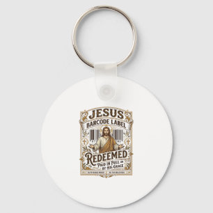 Llavero Etiqueta de código de barras de Jesús Redimido Jes