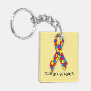 Llavero Etiqueta de identificación de autismo a veces eje