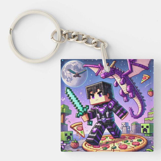 Llavero Etiqueta de identificación del niño estilo bloqueo (Frente)